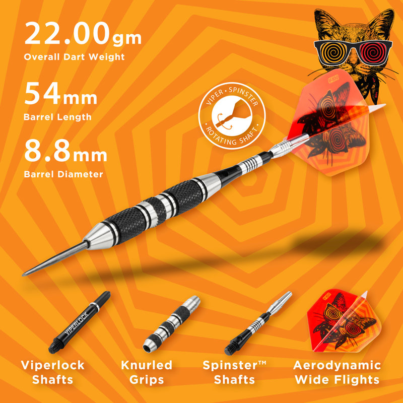 3 fléchettes Viper The Freak 22 Grammes, 3 anneaux