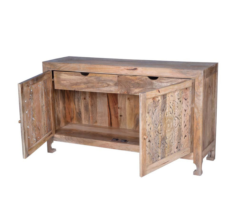 Eilihd 60 " W Mango Solid Wood Sideboard, Light Walnut