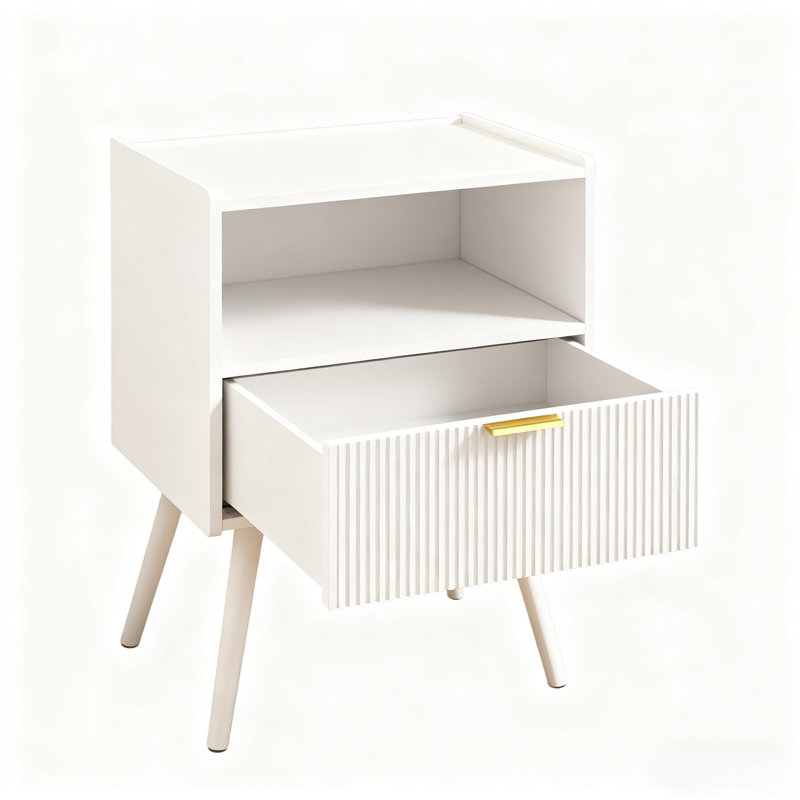 Table de chevet blanche de style minimaliste moderne