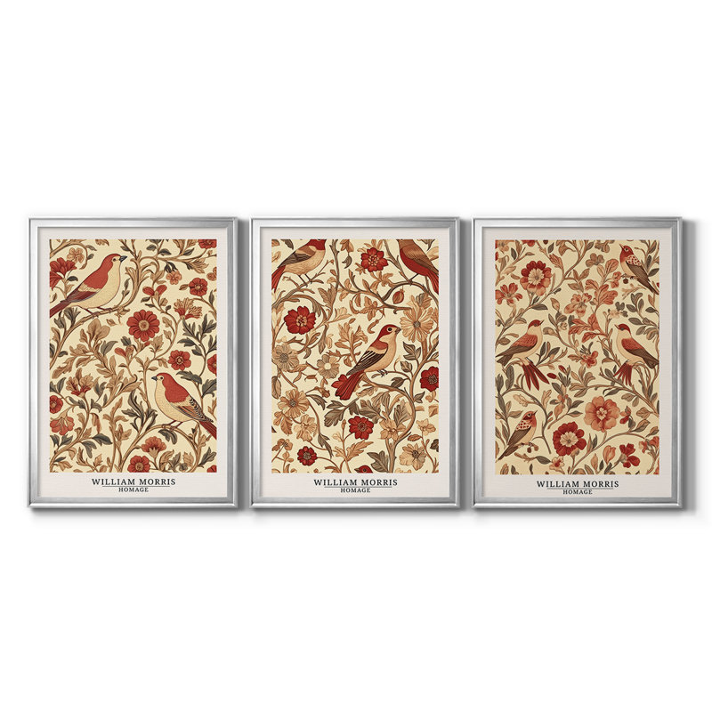 Série sur toile encadrée personnalisée - 3 pièces, H 15 po x l 19 po, Argent argent