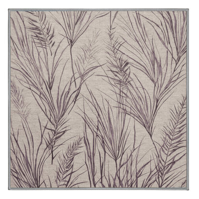 Machine Washable Botanical Grey Area Rug