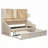 Upholstered Daybed with LED Armrest Lights, Storage Shelves & Cabinets, Pull-Out Lift-Up Twin Trundle-968823194