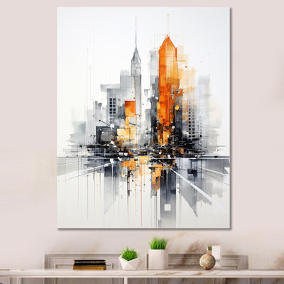 Jaenelle " Orange Gray Minimalism Urban Rhythm III "