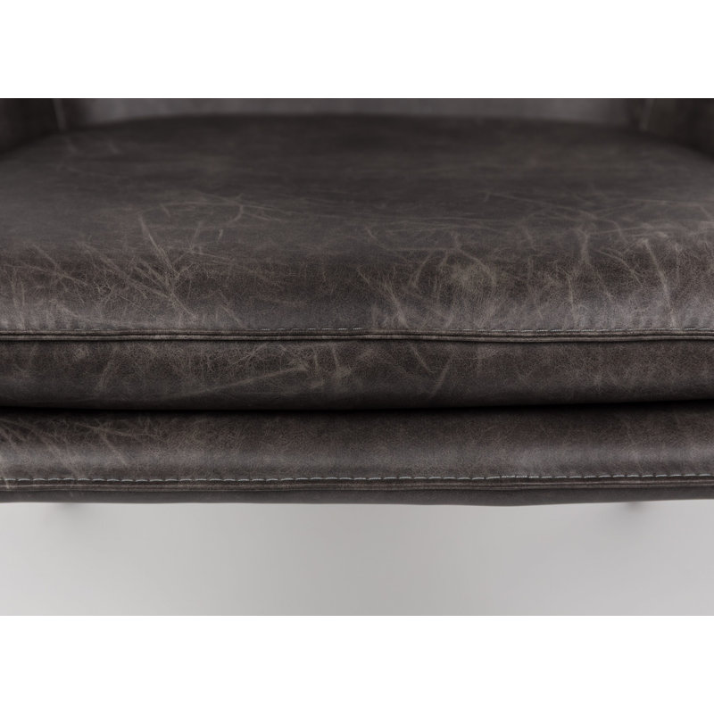 Bon Faux Leather Accent Chair, Gray Faux Leather