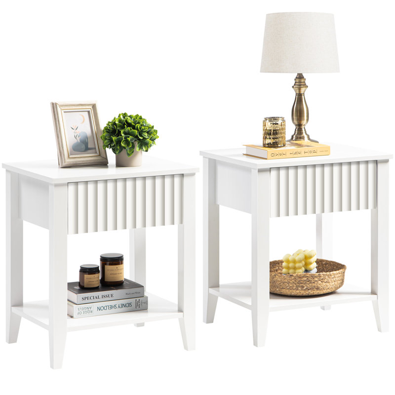 Nyleen 1-Drawer Nightstand, White