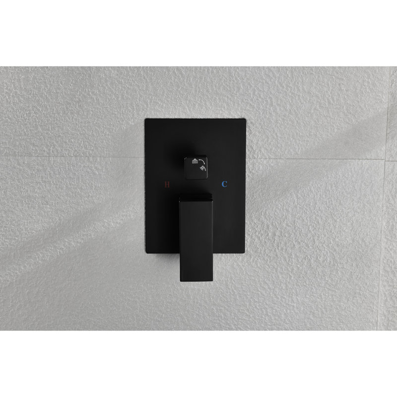 Matte Black 12" Wall Mounted Shower Head - Natural Rainfall Sensation, Self-Cleaning Discharge, Rust- And Brass Finish Rain , Strong