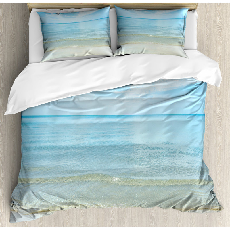 Coastal Polyester Duvet Cover, Queen Duvet Cover + 2 Standard Shams