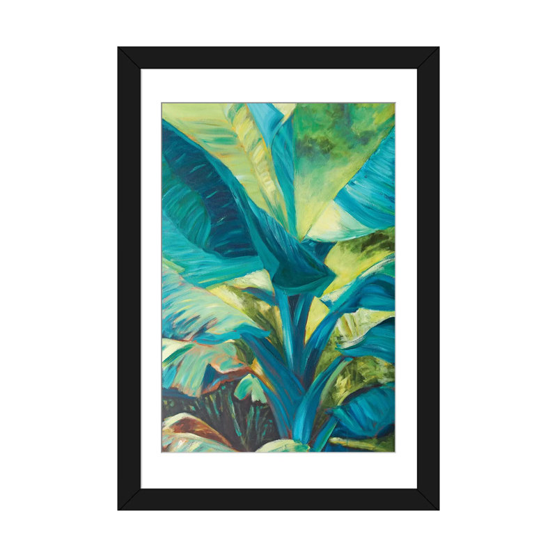 « green banana duo i », impression sur toile, H 32 po x l 24 po x P 1 po, Papier d'art encadré noir, Blanc