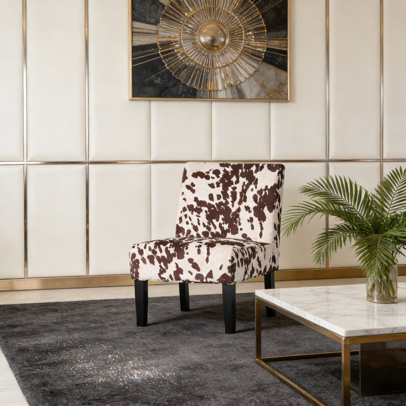 Chaise d'appoint, Velours brun / blanc
