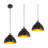 3-Light Black Brass Single Pendant 