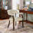 Wexford Collection Mid-Century Modern Upholstered Dining Chair, Faux Leather Wood Accent Chair with Arms and Casters, Single Dining Chair for Dining Room, Vanity or Office-49655581-10272573