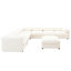 Canapé modulaire 6 places avec rangement, chenille blanche, cylindrique ergonomique et pour un espace de vie fonctionnel - 6 places, rangement et confort-656682692