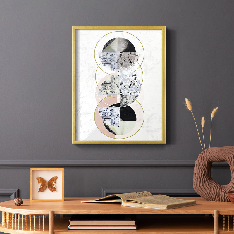 Inner Circles II Framed Print - Solid Wood, 10" H x 8" W