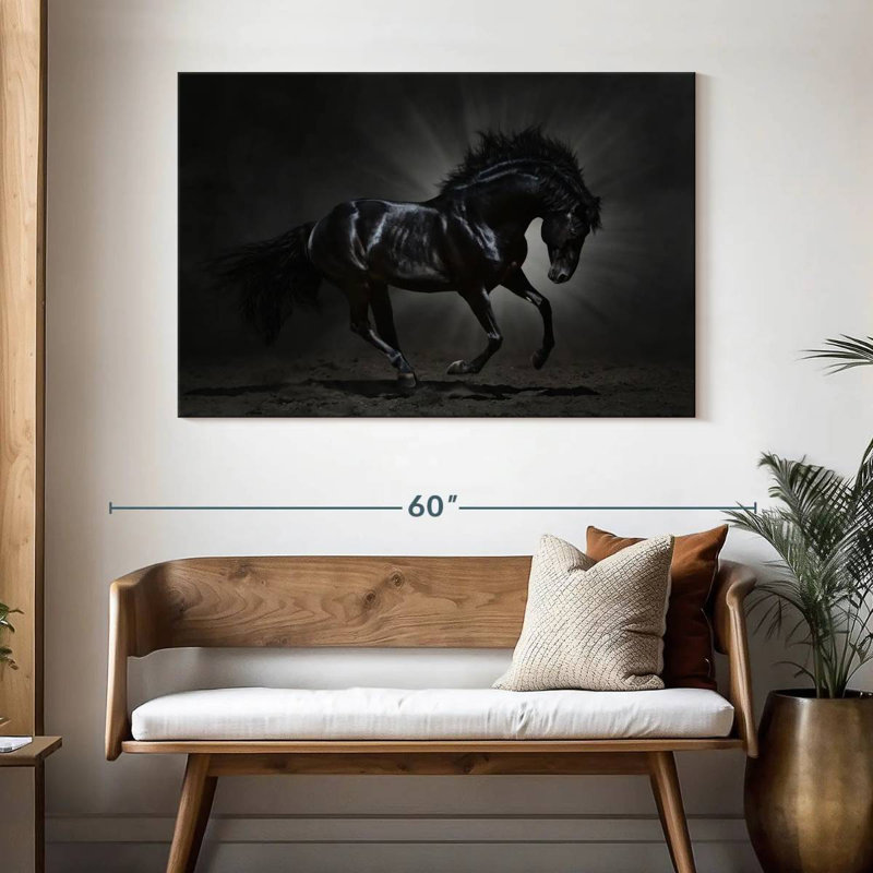 Brampt Elegant Black Horse, 32" H x 48" W