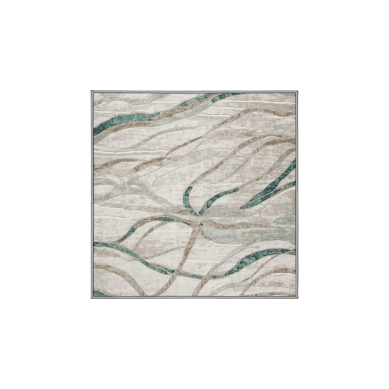 Tapis gris lavable à la machine, Carré 7 pi