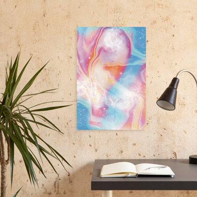 Vintage Pastel Space Abstract Colorful Retro Landscape Nature Wall Art by Amy Louise Baker - Wrapped Canvas Print