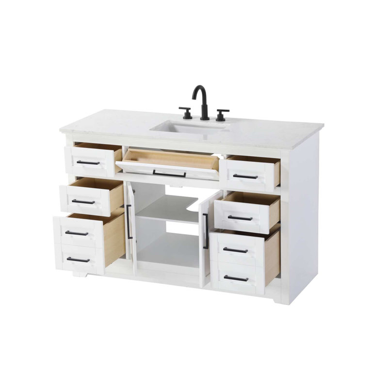 Meuble-lavabo simple 54 po blanc, 54", Blanc