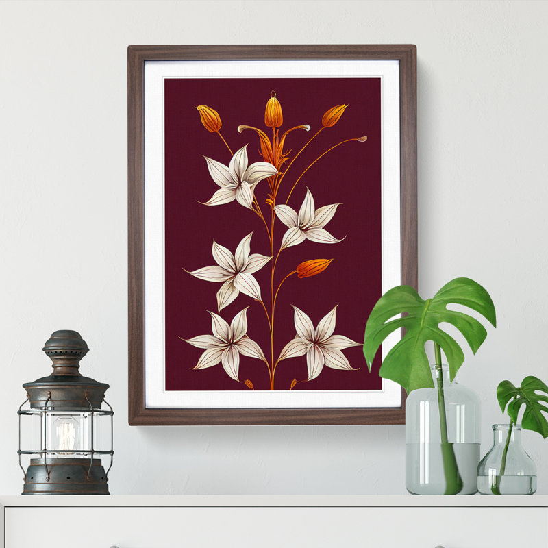 Flawless Flowers - Single Picture Frame Print, Walnut, 64cm H x 46cm W x 2cm D