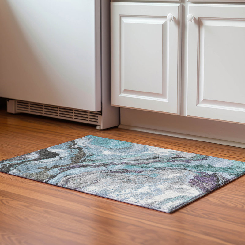 Premium Machine Washable Mayfield AMF1908 Abstract Rug, Rectangle 1'8" x 2'6"