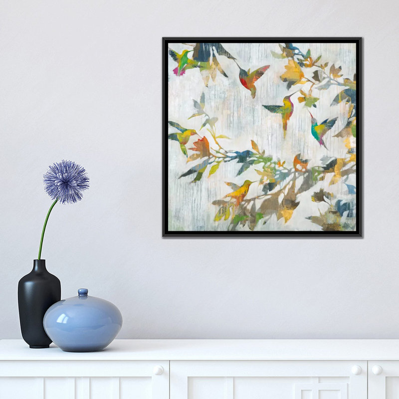 Reproduction d'art sur toile, H 26 po x l 26 po x P 1,5 po, Toile encadrée noire, Pas de tapis