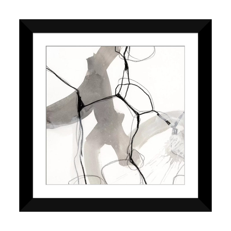 « modulant i », reproduction d’art sur toile tendue, Papier d'art encadré noir, Blanc, H 24 po x l 24 po x P 1 po