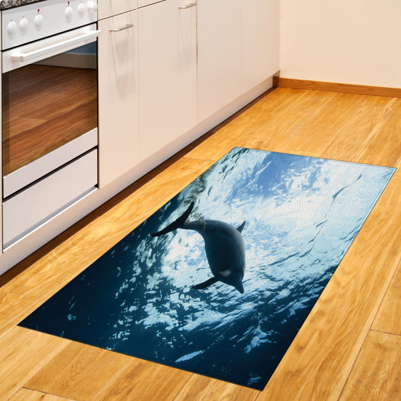 Sea Animals Animal Print High Density Long Fiber Poly Threads Decorative Area Rug Carpet, Rectangle 2'7" x 5'