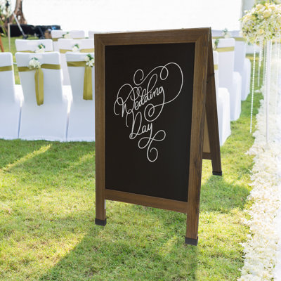 Excello Global Products Yes Steel Freestanding Manufactured Wood Chalkboard