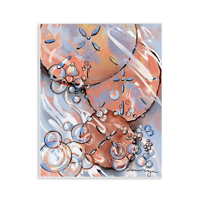 Plaque murale abstraite «Brown Sand Dollars», conception par Susan Lugar