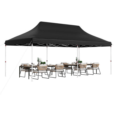 Costway 10 X 20 Ft Pop-up Canopy Upf50+ Sun Protection Tent With Carrying Bag Blue