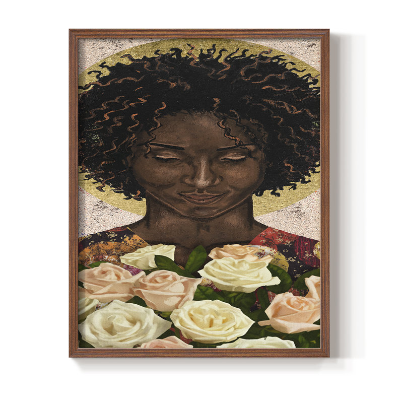 Meditation I Framed Print - Solid Wood, 10" H x 8" W, Brown