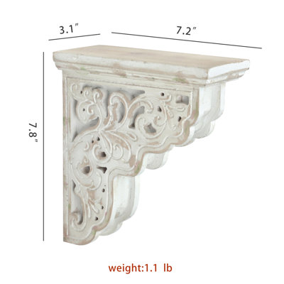 Supports en bois vintage pour tablette, équerres en bois pour tablette