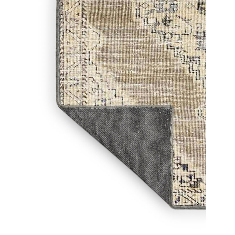 Tapis gris / olive Southwestern, Rectangle 5 pi x 8 pi