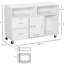 Support pour imprimante avec tiroirs verrouillables et mobilité douce - 3 tablettes, 2 tiroirs, armoire, 4, blanc, L 39,25 po x l 13,75 po H 25,5 po