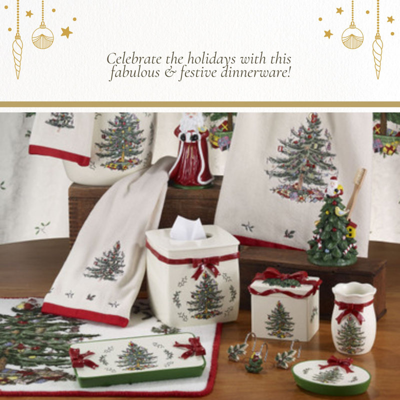Christmas Tree Ribbons Square Platter