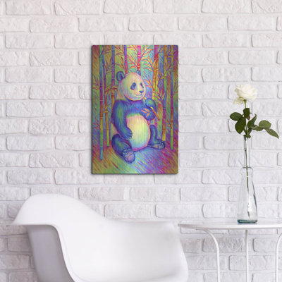 «Panda psychédélique» par Rebecca Wang, art mural en métal