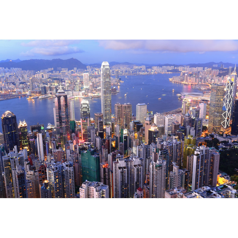 Hong Kong Night View by Leungchopan - Wrapped Canvas Print, 30cm H x 46cm W