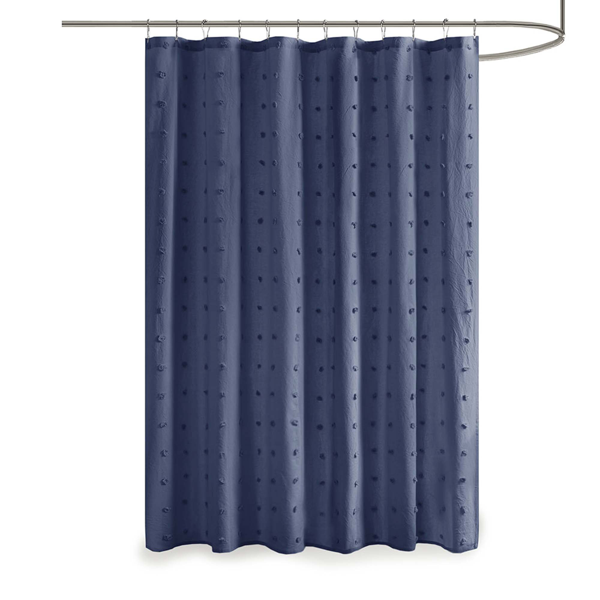 Latitude Run® Brooklyn Cotton Jacquard Pom Pom Shower Curtain Wayfair 9633