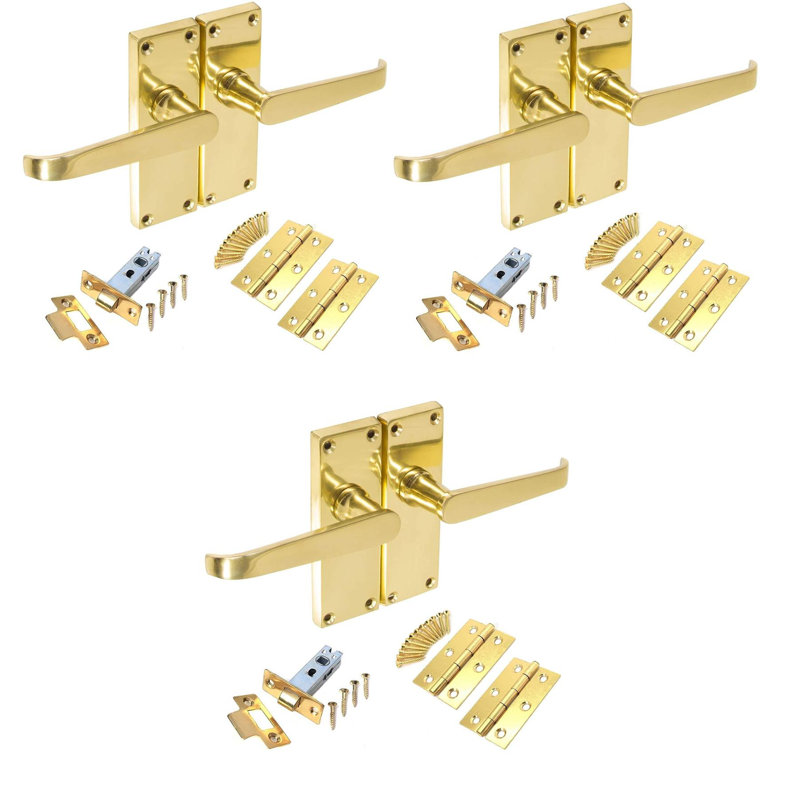  3 Set Victorian Straight Lever Latch Door Handle