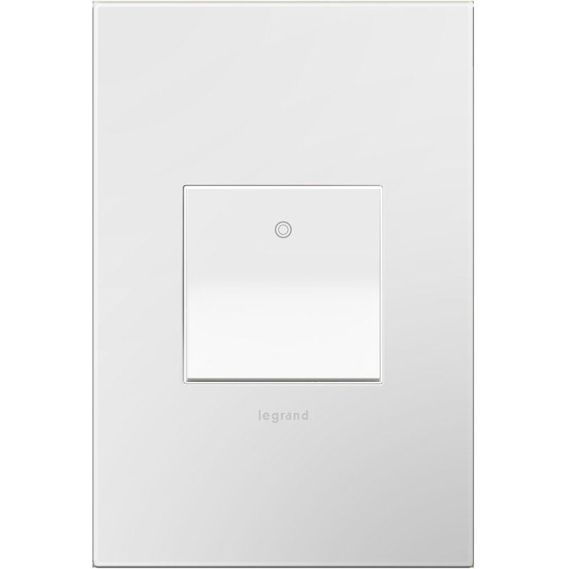 White Thermoplastic Single Pole/3-Way Rocker Light Switch with Wall Plate
