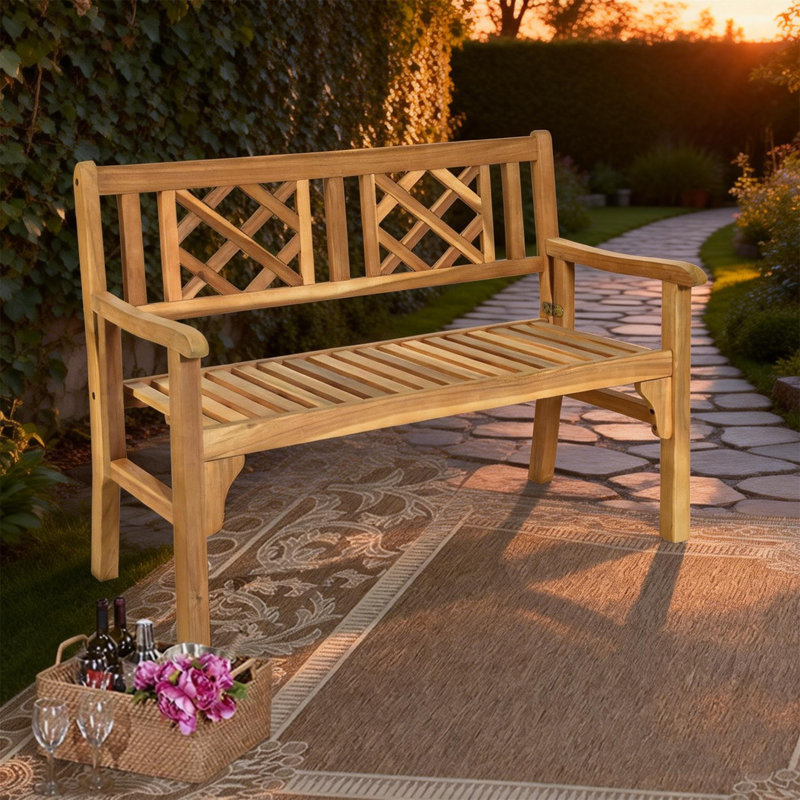 Acacia Wood Outdoor Bench