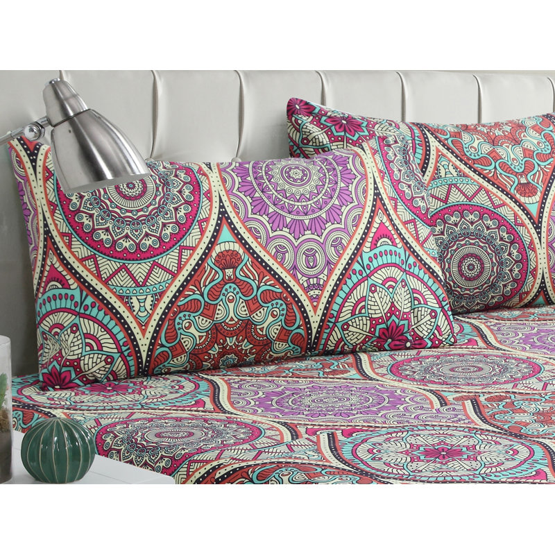 Microfiber Damask Sheet Set, Twin