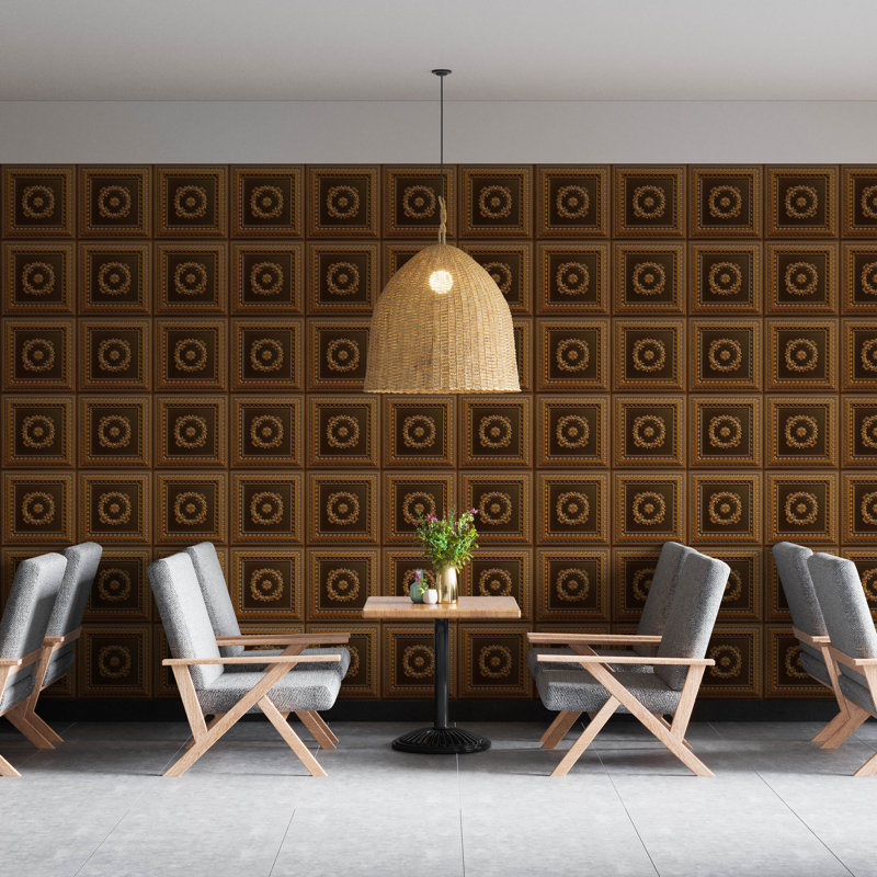 Carreau de plafond en PVC 2 pi x 2 pi Falkirk Perth, Or antique