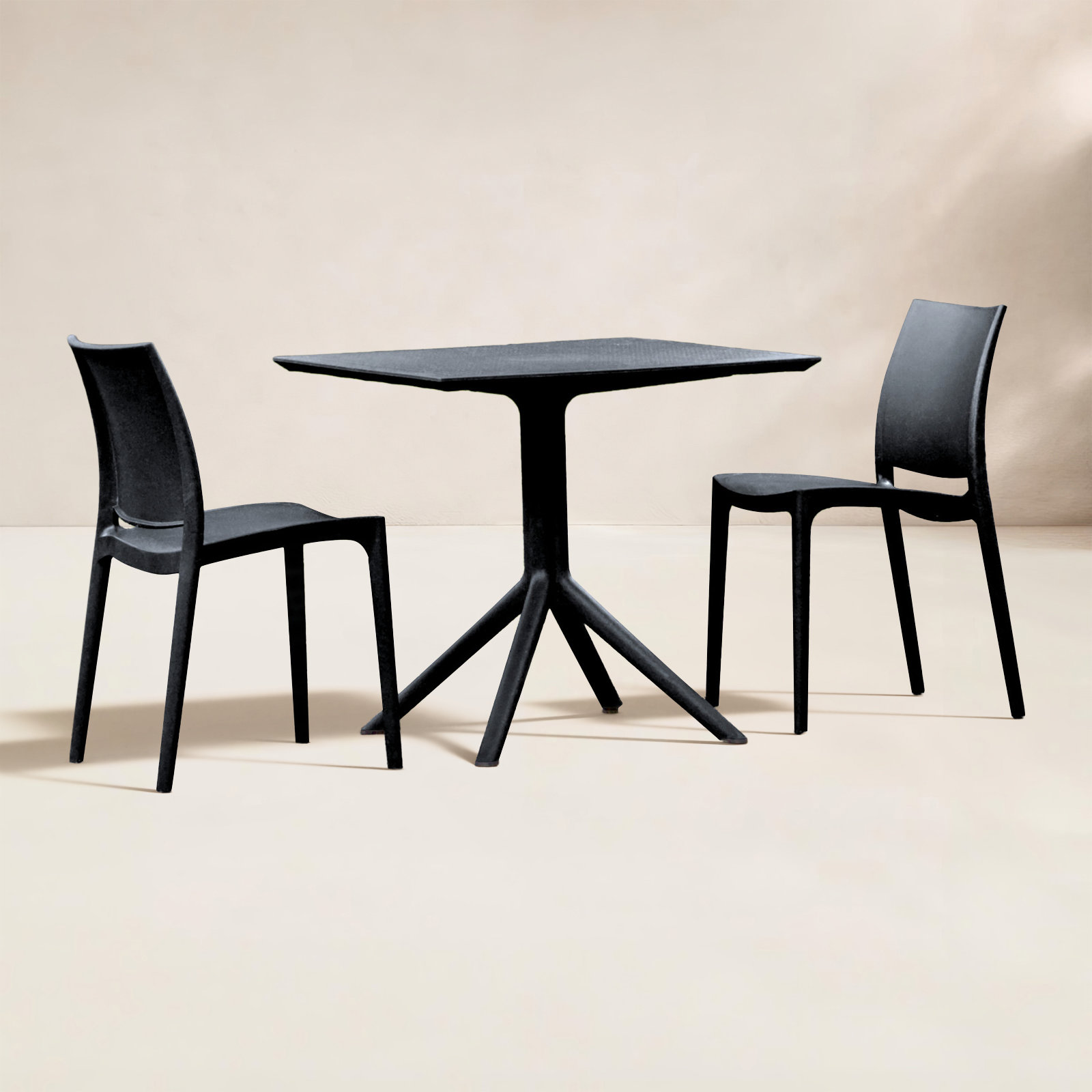 Farrah 32" Patio Bistro Set, Black