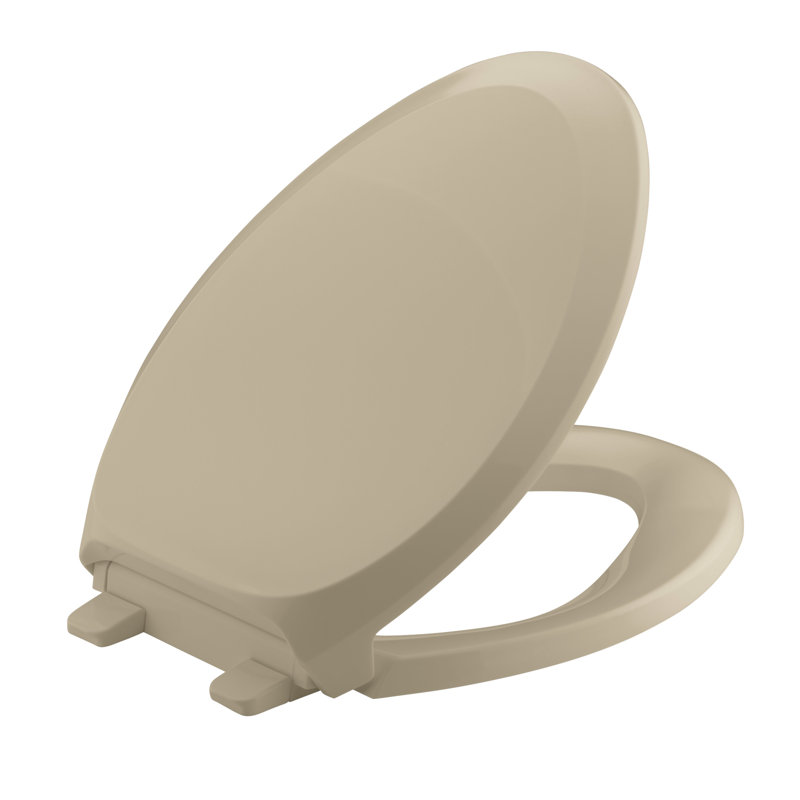 French Curve Elongated Toilet Seat, Mexican Sand, Non Ready Latch
