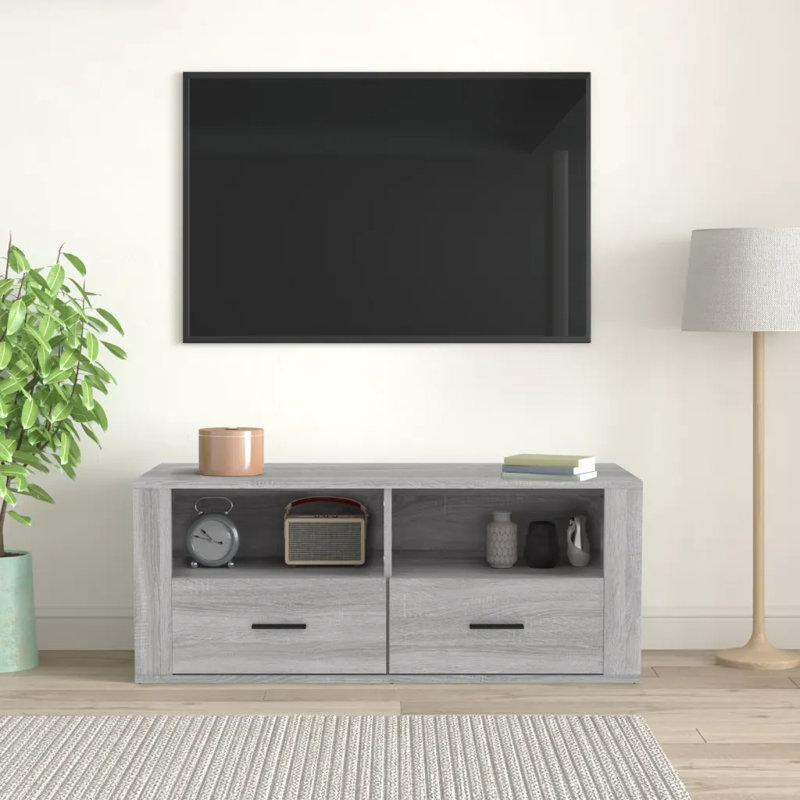 Katonia Unfinished TV Stand for TVs up to 43", Grey Sonoma