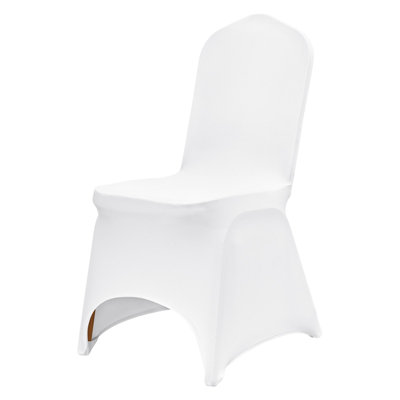 Housse pour chaise pliante en élasthanne extensible, housse avant arquée ajustée universelle, housses de protection amovibles lavables, pour mariage, vacances, banquet, fête, célébration, salle à manger (blanc 50 pièces)
