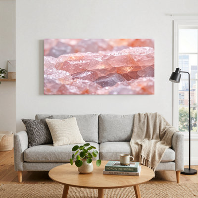 «Pink Crystals», reproduction d'art sur toile, ensemble de 1