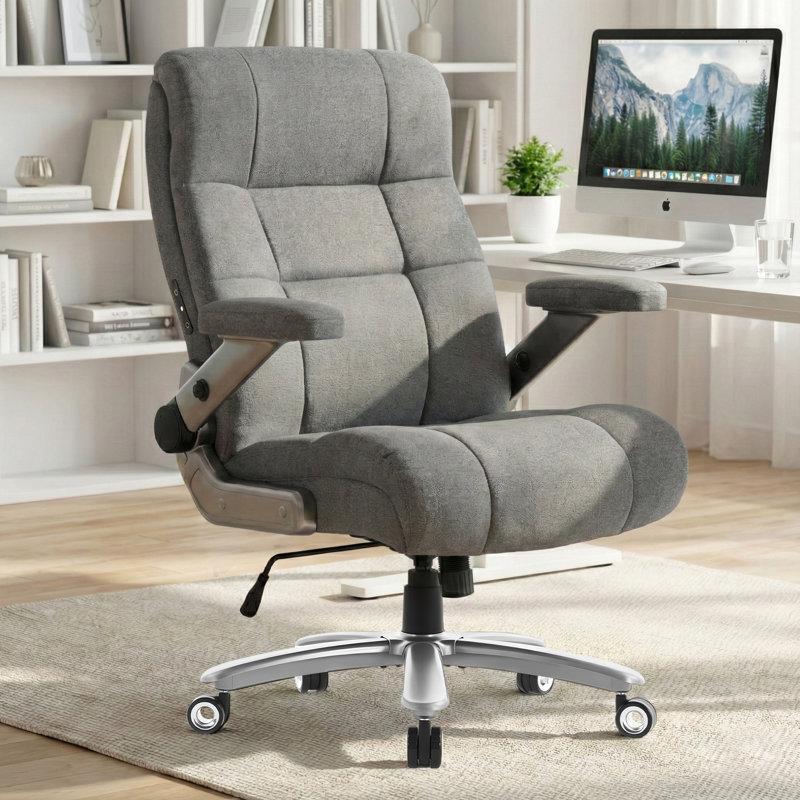 Big and Tall Office Chair Massage, Heavy Duty Extra Wide Seat Desk Chair with 3D Kneading Massage & Heat, Ergonomic Executive Chair with Thick Spring Cushion