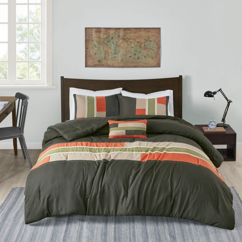 Pipeline Comforter Set, Twin Comforter + 3 Additional Pieces, Olive