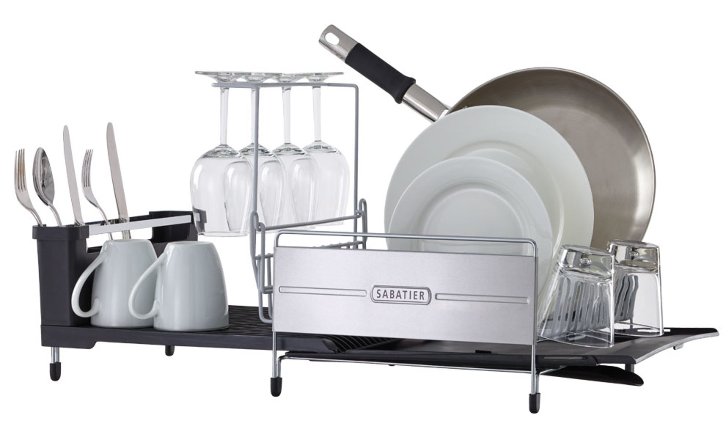 Sabatier Expandable Stainless Steel Dish Rack with Rust-Resistant Soft ...